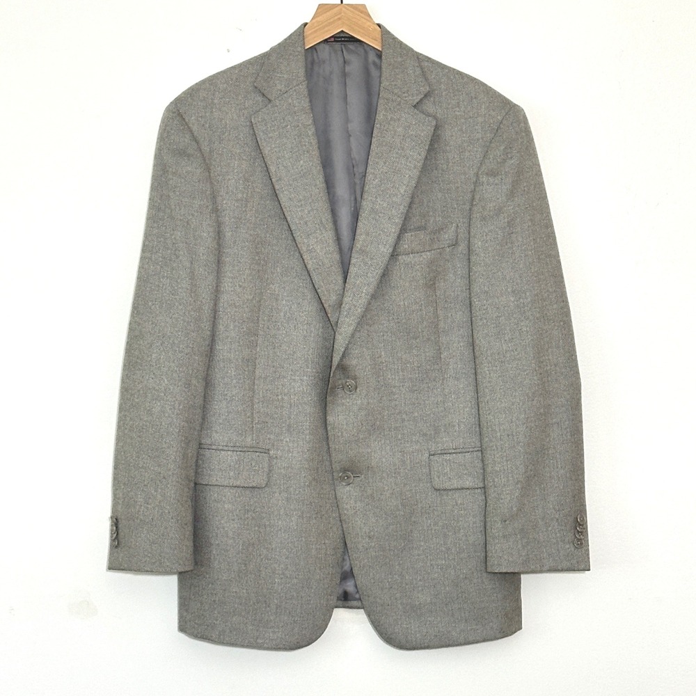 Hart Schaffner Marx Gold Trumpeter Jacket 41R Gray Loro Piana Cashmere Blazer